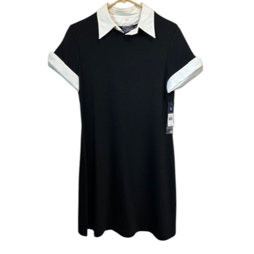 NWT American Living Women's Black Short Sleeve Collared Shirt Dress -‎ Size 12 - Picture 3 of 13